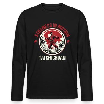 Taijiquan Stillness in Motion Tai Chi Chuan - Männer Premium Bio Langarmshirt - Schwarz - Vorne - Nico (187cm)