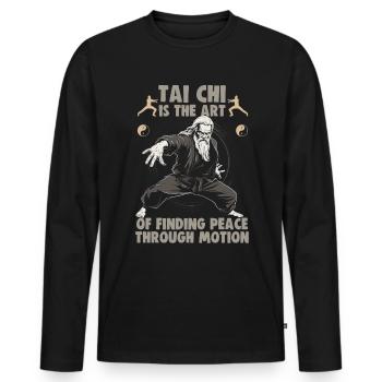 Tai Chi is the art of finding peace Taijiquan - Men's Premium Organic Long Sleeve Shirt - black - Front - Nico (187cm)