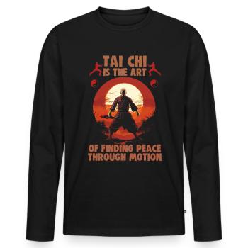 Tai Chi is the art of finding peace Taijiquan - Men's Premium Organic Long Sleeve Shirt - black - Front - Nico (187cm)