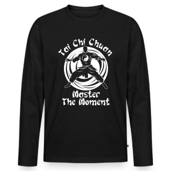 Tai Chi Chuan Master the Moment Taijiquan - Men's Premium Organic Long Sleeve Shirt - black - Front - Nico (187cm)