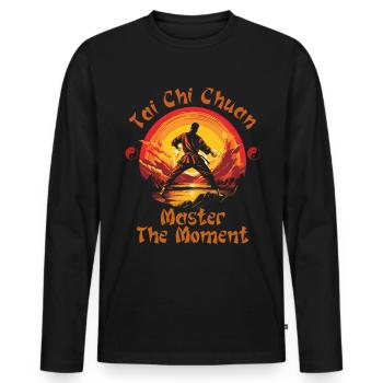 Tai Chi Chuan Master the Moment Taijiquan - Men's Premium Organic Long Sleeve Shirt - black - Front - Nico (187cm)