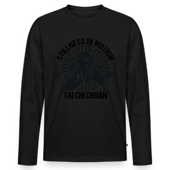 Taijiquan Stillness in Motion Tai Chi Chuan - Männer Premium Bio Langarmshirt - Schwarz - Vorne - Nico (187cm)