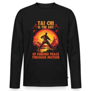 Le Tai Chi est l’art de trouver la paix Le Taijiquan - T-shirt manches longues Premium bio Homme - noir - Devant - Nico (187cm)