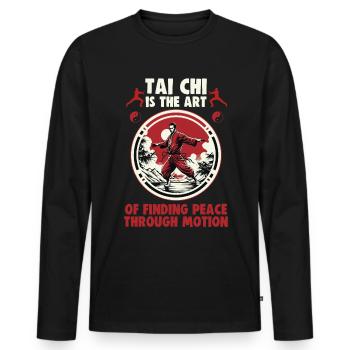 Tai Chi is the art of finding peace Taijiquan - Men's Premium Organic Long Sleeve Shirt - black - Front - Nico (187cm)