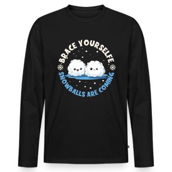Schneeballschlacht - Préparez-vous les boules de neige sont - T-shirt manches longues Premium bio Homme - noir - Devant - Nico (187cm)