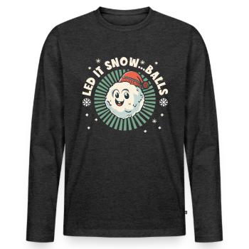 Bataille de boules de neige - Laissez neiger... Boules - T-shirt manches longues Premium bio Homme - anthracite chiné - Devant - Nico (187cm)