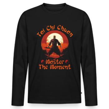 Tai Chi Chuan Master the Moment Taijiquan - Men's Premium Organic Long Sleeve Shirt - black - Front - Nico (187cm)