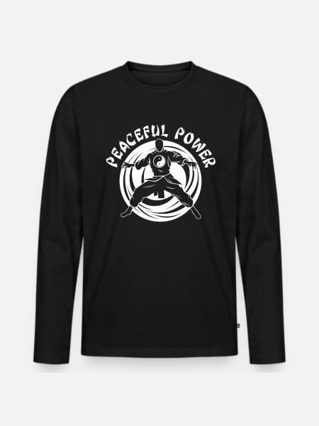 Tai Chi Taijiquan Peaceful Power Tai Chi Chuan - Men's Premium Organic Long Sleeve Shirt - black