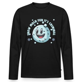 Snowball Fight Crew - Snow much fun it’s criminal - T-shirt manches longues Premium bio Homme - noir - Devant - Nico (187cm)