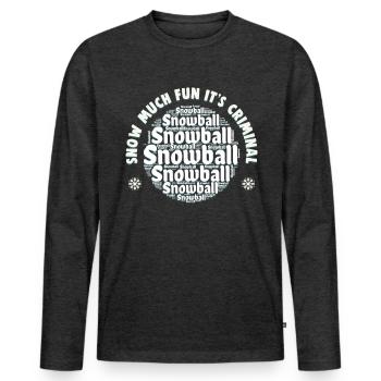Snowball Fight Crew - Snow much fun it’s criminal - T-shirt manches longues Premium bio Homme - anthracite chiné - Devant - Nico (187cm)