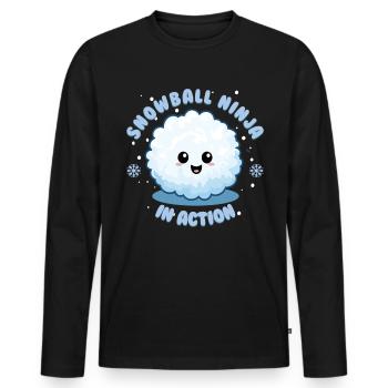 Snowball Fight - Snowball Ninja en action - T-shirt manches longues Premium bio Homme - noir - Devant - Nico (187cm)