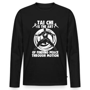 Tai Chi is the art of finding peace Taijiquan - Men's Premium Organic Long Sleeve Shirt - black - Front - Nico (187cm)