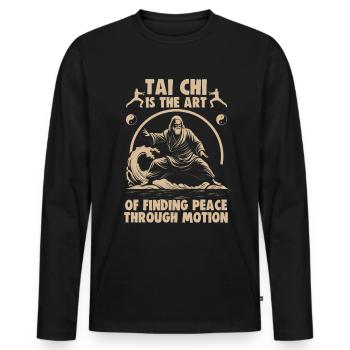 Tai Chi is the art of finding peace Taijiquan - Men's Premium Organic Long Sleeve Shirt - black - Front - Nico (187cm)