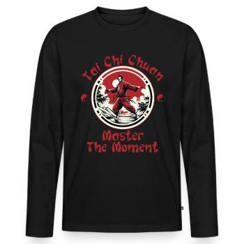 Tai Chi Chuan Master the Moment Taijiquan - Men's Premium Organic Long Sleeve Shirt - black - Front - Nico (187cm)