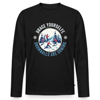 Schneeballschlacht - Préparez-vous les boules de neige sont - T-shirt manches longues Premium bio Homme - noir - Devant - Nico (187cm)