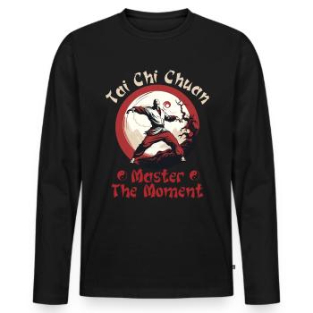 Tai Chi Chuan Master the Moment Taijiquan - Men's Premium Organic Long Sleeve Shirt - black - Front - Nico (187cm)