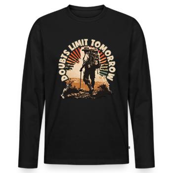 Conception de randonneurs pour les alpinistes et les grimpeurs - T-shirt manches longues Premium bio Homme - noir - Devant - Nico (187cm)