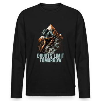 Conception de randonneurs pour les alpinistes et les grimpeurs - T-shirt manches longues Premium bio Homme - noir - Devant - Nico (187cm)