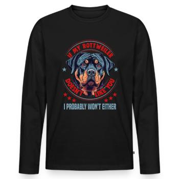 Chiens Rottweiler Dog Lovers - T-shirt manches longues Premium bio Homme - noir - Devant - Nico (187cm)