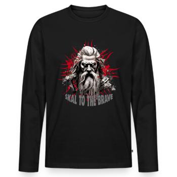Skal to the brave Wikinger Kultur - Männer Premium Bio Langarmshirt - Schwarz - Vorne - Nico (187cm)