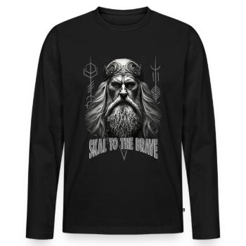 Skal to the brave Wikinger Kultur - Männer Premium Bio Langarmshirt - Schwarz - Vorne - Nico (187cm)