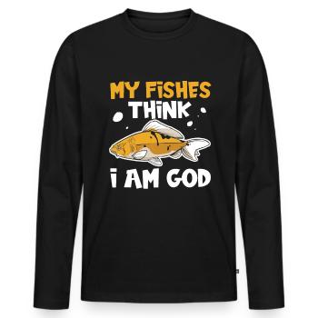 Aquarist Koi Fischliebhaber Aquarium - Männer Premium Bio Langarmshirt - Schwarz - Vorne - Nico (187cm)
