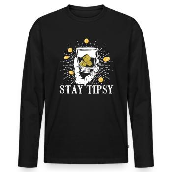 Barman Serveur Barman Cocktail Bar Barmaid - T-shirt manches longues Premium bio Homme - noir - Devant - Nico (187cm)