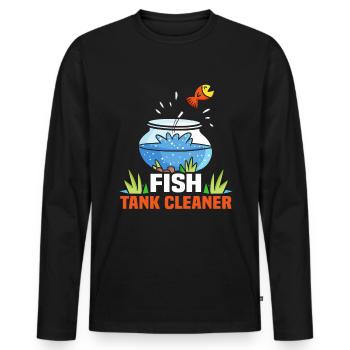 Nettoyeur d’aquarium Aquariist Fish Lover Aquarium - T-shirt manches longues Premium bio Homme - noir - Devant - Nico (187cm)