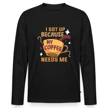 Ich Mag Kaffee Geschenkideen Kaffeeliebhaber - Männer Premium Bio Langarmshirt - Schwarz - Vorne - Nico (187cm)