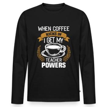 Ich Mag Kaffee Geschenkideen Kaffeeliebhaber - Männer Premium Bio Langarmshirt - Schwarz - Vorne - Nico (187cm)
