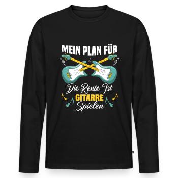 Gitarrenspieler in einer Band | Gitarrist Musiker - Männer Premium Bio Langarmshirt - Schwarz - Vorne - Nico (187cm)