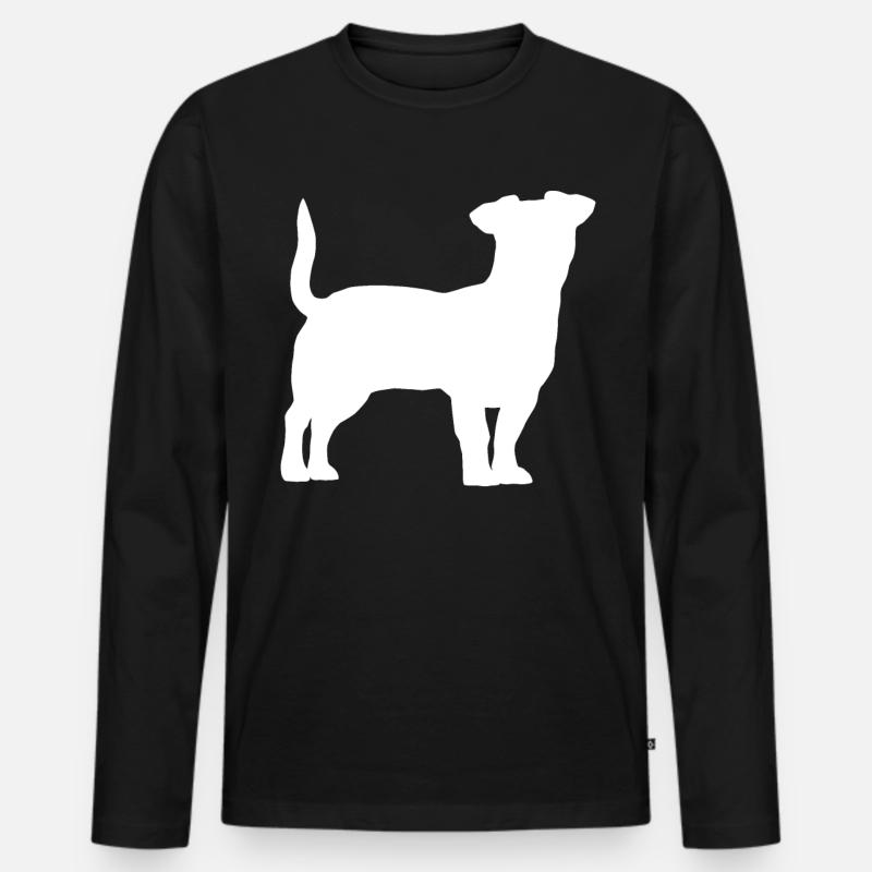 Jack Russell Terrier - Männer Premium Bio Langarmshirt - Schwarz