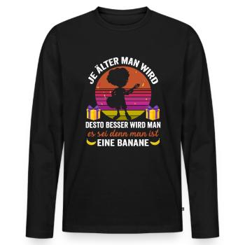 Gitarrenspieler Geburtstag Gitarrist Musiker - Männer Premium Bio Langarmshirt - Schwarz - Vorne - Nico (187cm)