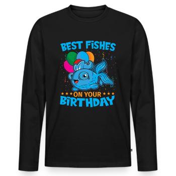 Aquariophile Koi Fish Lover Aquarium - T-shirt manches longues Premium bio Homme - noir - Devant - Nico (187cm)