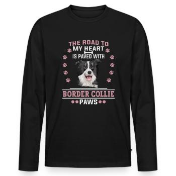 Dogs Saying Border Collie Design for - Men's Premium Organic Long Sleeve Shirt - black - Front - Nico (187cm)