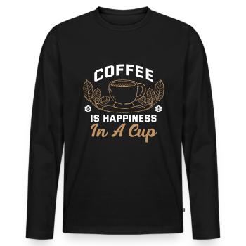 I Like Coffee Gift Ideas Coffee Lover - Men's Premium Organic Long Sleeve Shirt - black - Front - Nico (187cm)