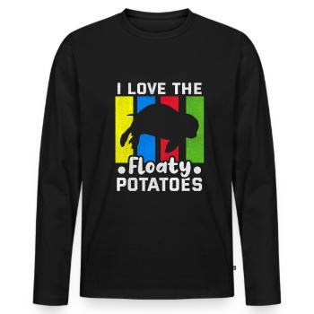I love the floaty potatoes Manatee Seekuh - Männer Premium Bio Langarmshirt - Schwarz - Vorne - Nico (187cm)