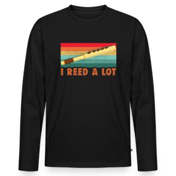Flute player in the Musikverein Flötist Musician - Men's Premium Organic Long Sleeve Shirt - black - Front - Nico (187cm)
