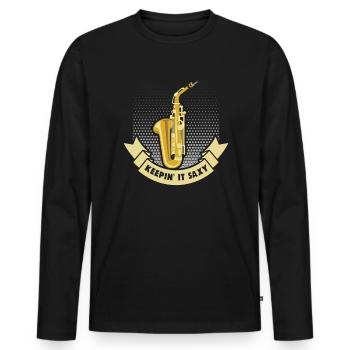 Saxophonist Orchester Musiker Saxophonspieler - Männer Premium Bio Langarmshirt - Schwarz - Vorne - Nico (187cm)
