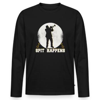 Trompettiste Anniversaire Orchestre Trompettiste - T-shirt manches longues Premium bio Homme - noir - Devant - Nico (187cm)