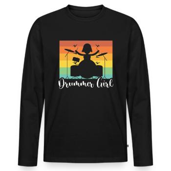 Batteur dans un groupe | Batteur, Musicien - T-shirt manches longues Premium bio Homme - noir - Devant - Nico (187cm)