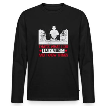 DJ Music Tourne-disque Club Producteur de musique - T-shirt manches longues Premium bio Homme - noir - Devant - Nico (187cm)