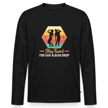 Karaoké Chant Chanteur Musique Karaoké Bar - T-shirt manches longues Premium bio Homme - noir - Devant - Nico (187cm)