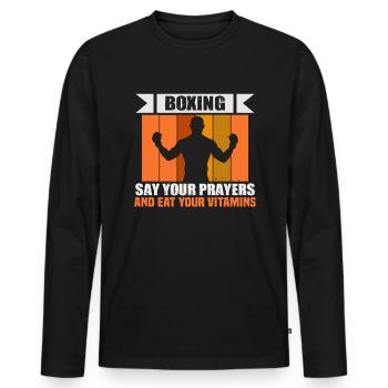 Boxer Martial Arts Boxing Trainer Boxing - Men's Premium Organic Long Sleeve Shirt - black - Front - Nico (187cm)