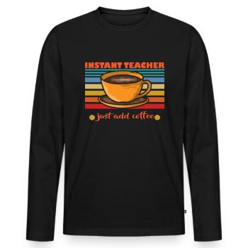 I Like Coffee Gift Ideas Coffee Lover - Men's Premium Organic Long Sleeve Shirt - black - Front - Nico (187cm)