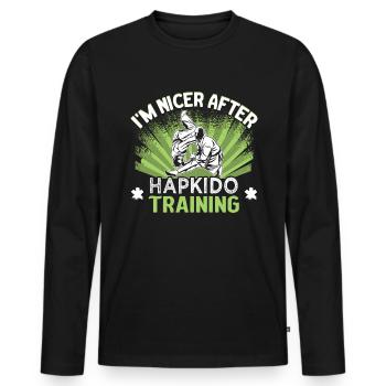 Entraîneur de Hapkido Fighter Hapkido Dojo - T-shirt manches longues Premium bio Homme - noir - Devant - Nico (187cm)