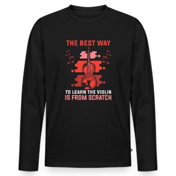 Violinist Orchester Musiker Geigenspieler - Männer Premium Bio Langarmshirt - Schwarz - Vorne - Nico (187cm)