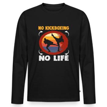 Kickboxing Arts martiaux Entraîneur de kickboxing Kickboxer - T-shirt manches longues Premium bio Homme - noir - Devant - Nico (187cm)