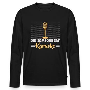 Karaoké Chant Chanteur Musique Karaoké Bar - T-shirt manches longues Premium bio Homme - noir - Devant - Nico (187cm)