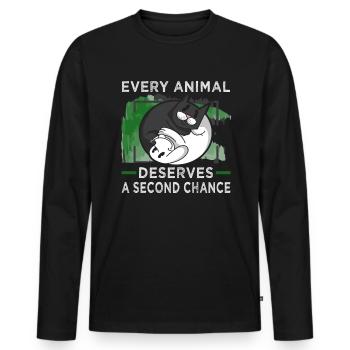 Hunderettungs Designs Für Tierrechtsaktivisten - Männer Premium Bio Langarmshirt - Schwarz - Vorne - Nico (187cm)